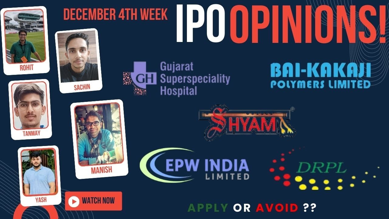 Gujurat Kidney, Shyam Dhani & other Dec 3rd week IPOs - Apply/Avoid? Primary Market Chatter