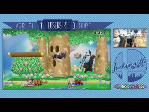 Jax Smash Weekly 4/6/17 - Fil(Maro) Vs nope(Cloud) - Wii U Losers R1