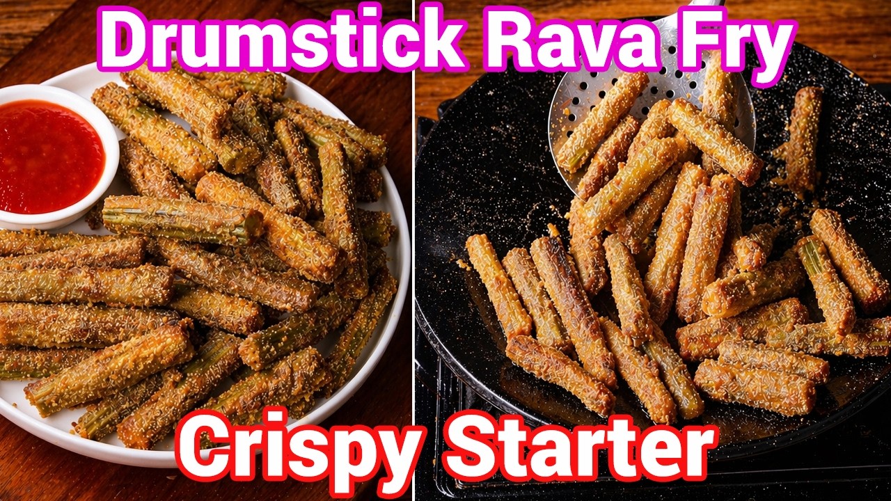 Crispy Drumstick Rava Fry - Party Starter | Easy Moringa 65 Snack Street Style Crispy Snack Recipe
