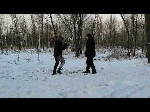 Practice aikido on the snow