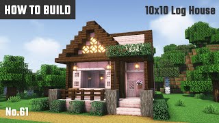マイクラ建築：サクラの木を使ったピンク色のシンプルな洋風の家の作り方。10x10ブロックで簡単に。No.61【Minecraft】