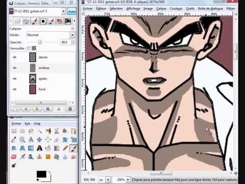 comment colorier un dessin avec gimp 2.8