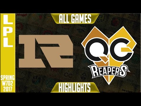 RNG vs QG Reapers Highlights All Games - LPL Spring 2017 W7D2 - RNG vs QG All Games