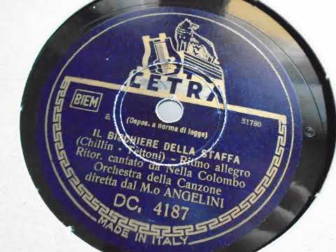 78 giri il bicchiere della staffa Nella Colombo ed Orchestra Angelini