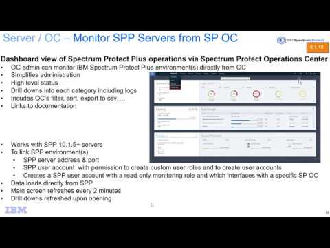 IBM Spectrum Protect OC 8.1.10 - Monitor SPP servers for SP OC - Demo
