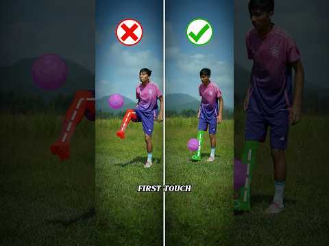 How to do FIRST TOUCH ⚽️.#football #footballskills #soccer #firsttouch #shorts