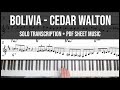 Cedar Walton - Bolivia Solo Transcription + PDF Sheet Music