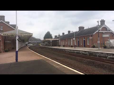 Freightliner class 66 with engineers train at Dumfries station 14/04/18