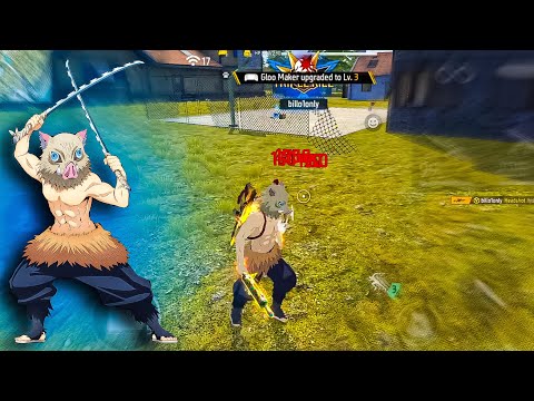 SOLO VS SQUAD Full Gameplay 🎃 Inosuke Hashibira 25 Kills
