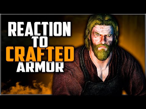 Skyrim ٠ All Blacksmith Reactions to Crafted Armor