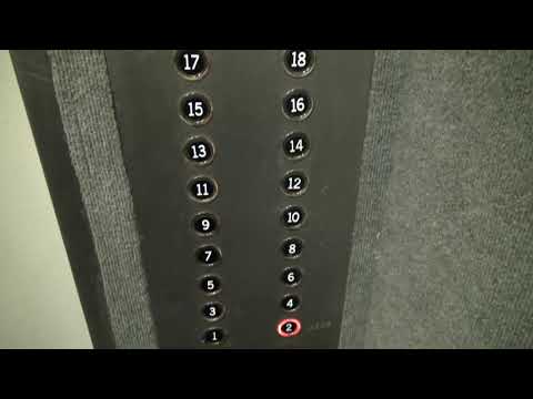 Slow Vintage Otis Service Elevator at Club Tower in St  Louis, MO