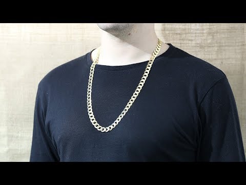 R8_28 - 9ct Gold Italian Curb Chain 10mm  28"