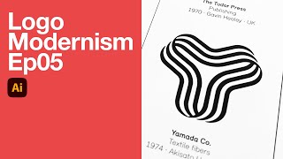 Logo Modernism Ep05: Yamada (Draw Multiline Logo in Adobe Illustrator).