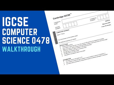 IGCSE Computer Science 0478 May/June 2020 Paper 1