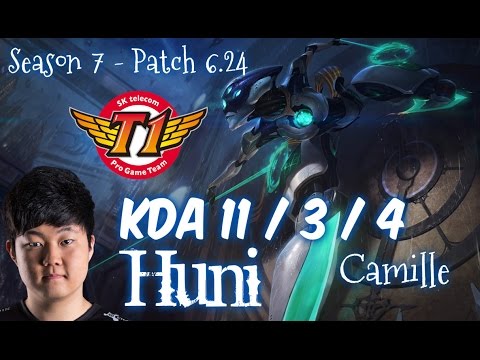 SKT T1 Huni CAMILLE vs FIORA Top - Patch 6.24 KR Ranked