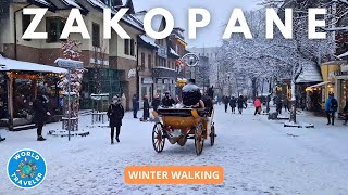 Winter 4K Walking Tour of Zakopane, Poland - The Most Beautiful Mountain Town: J