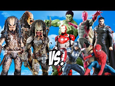 THE AVENGERS vs PREDATORS ARMY SUIT - (HULK,IRON MAN,THOR,CAPTAIN AMERICA,VISION,SPIDER-MAN)