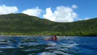 My frist swim in the Caribbean
