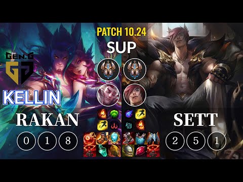GEN Kellin Rakan vs Sett Sup - KR Patch 10.24