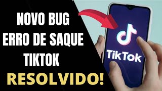 Erro de SAQUE -Falha na transferncia- TikTok RESOLVIDO SAQUE PELO PIX AO VIVO