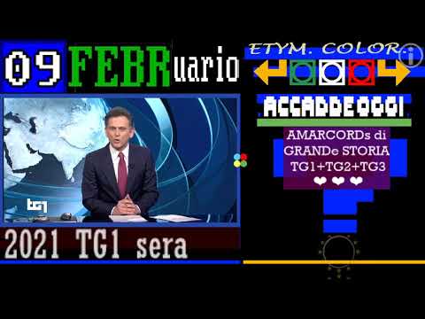 TITOLi TG1 sera 09 FEBBRaio 2021 Martedì + titoli incrociati con RAI STORIA OGGI e TELEVIDEO