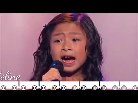 Jeffrey Li and Celine Tam duet in a Little Big Shot show # socute # amazing #Talentkids101