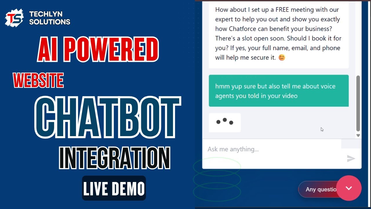 AI Website Chatbot Demo | Boost Engagement & Book Appointments Automatically | Techlyn Solutions