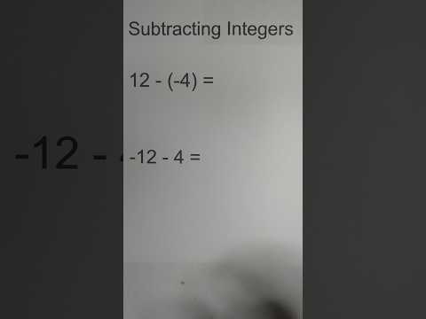 Subtract Positive and Negative Integers #math