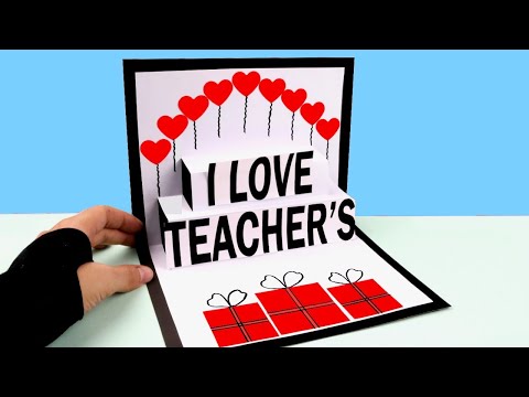 DIY Teacher's Day Pop UP Card / Handmade Teachers Day pop-up card making idea