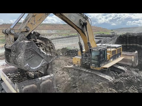 Caterpillar 390D Excavator Loading Mercedes Arocs & MAN Trucks - Pyramis Ate