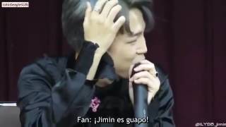 Jimin se sonroja cuando le dicen que es guapo