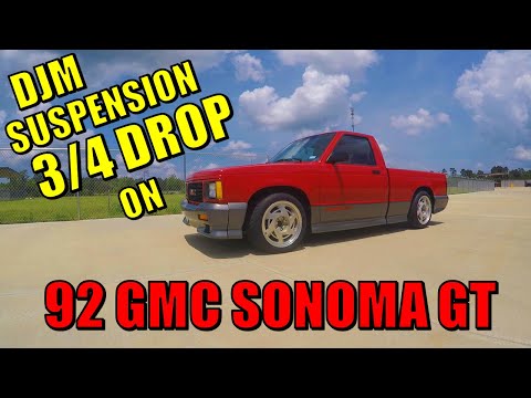 We lower our 1992 GMC Sonoma GT / S10 with DJM Suspension 3/4 Lower Control Arm Drop Kit