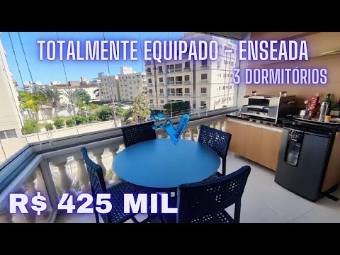 R$ 425,000 - Fully Equipped Apartment for Sale - 3 Bedrooms - Enseada