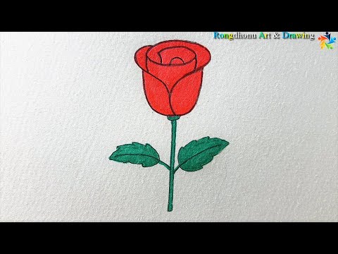 Rose flower drawing techniques 🌷🌷 গোলাপ ফুল আঁকানোর কৌশল 🌷🌷 Easy Painting