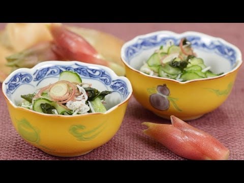 Cucumber Sunomono Recipe (Marinated Cucumber and Myoga Ginger Bud) | Cooking with Dog