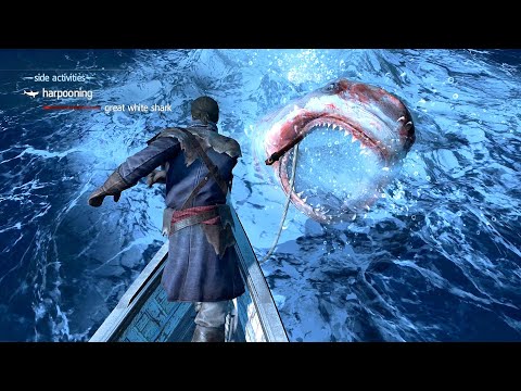Assassin’s Creed Rogue All Harpooning Activities At Night & Harpooning the White Whale