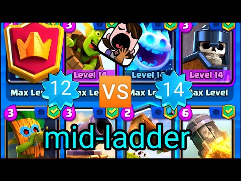 destroying mid ladder player with log bait deck in clash royale