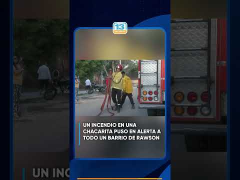 Video: un incendio en una chacarita puso en alerta a todo un barrio de Rawson