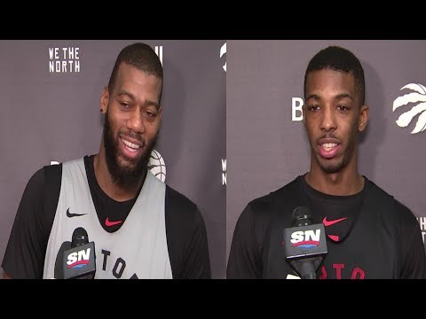 RAPTORS VS CAVALIERS PRE GAME SHOOTAROUND | GREG MONROE & DELON WRIGHT | NBA INTERVIEW | 12.21.2018