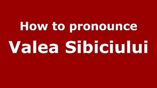 How to pronounce Valea Sibiciului