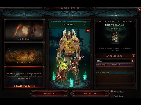 Diablo 3 NA Season 28 Start | Challenge Rift 297 Altar of Rites Monday Turn-in
