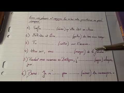 Exercices sur le passé composé CE2