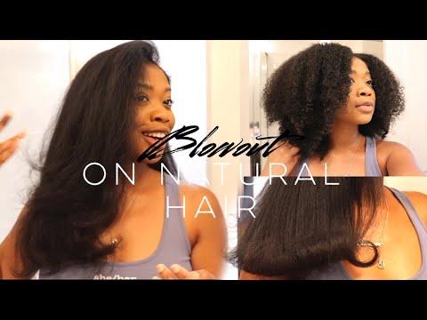 RETRO BLOWOUT ON NATURAL HAIR | Amazon Round Blow...