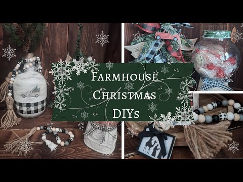 Farmhouse Christmas Decor DIYS | Make Your Own Christmas Decor using Upcycled and Dollar Tree Items!