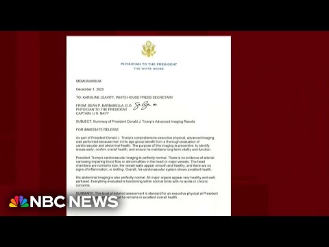 White House releases letter summarizing Trump’s MRI results