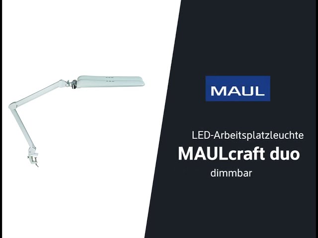 Vidéo teaser pour MAULcraft duo Arbeitsplatzleuchte mit Klemmfuß - weiß