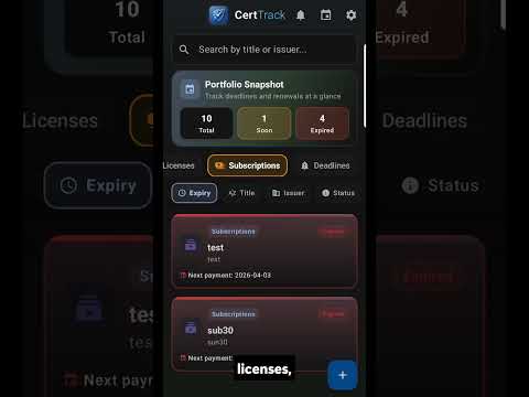 CertTrack: Certifications