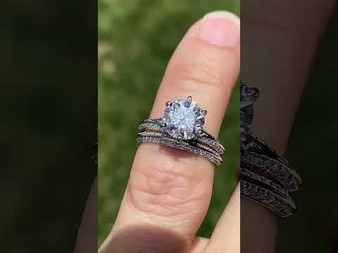 Pave knife edge wedding deals band