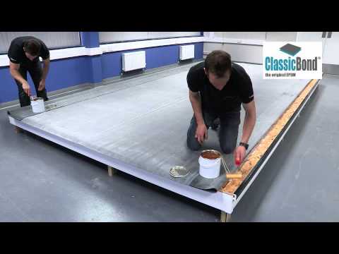 epdm roof roofing rubber installation flat edge trims install trim classicbond grp sure systems drainage check shed fibreglass system types