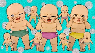 【paperdiy】【making】👶🏻👶🏻👶🏻三つ子赤ちゃんのペーパードールを作る👶🏻#making#asmr #baby